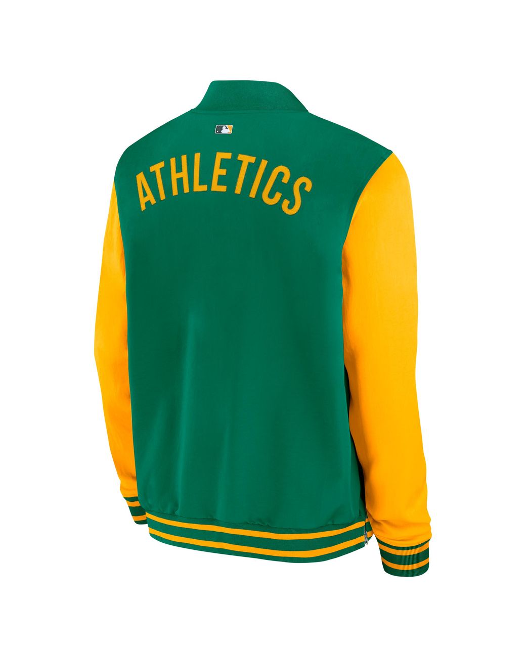 Nike Yellow Athletics Authentic Collection Dugout Mlb Full-Zip Bomber Jacket for men