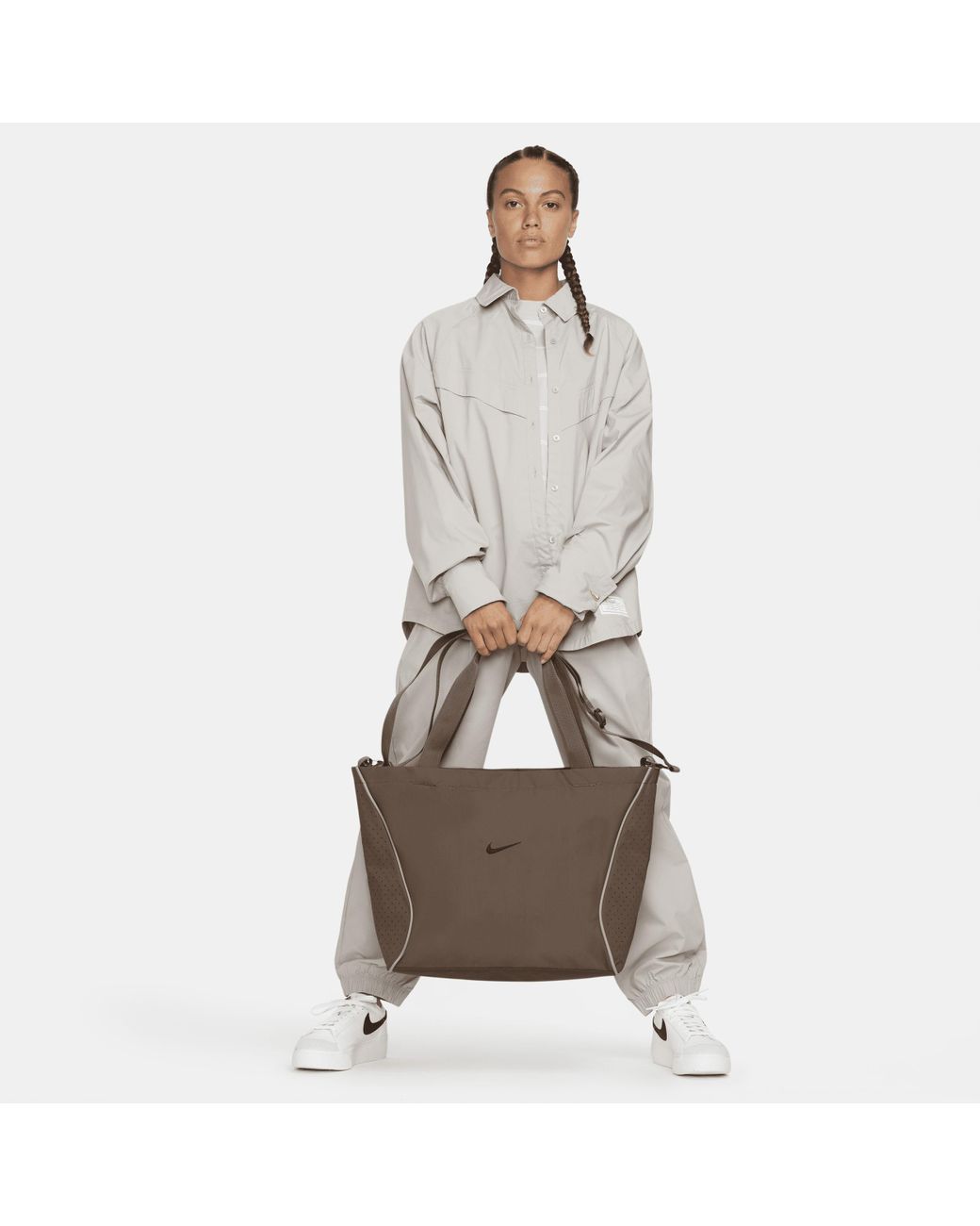 Nike Unisex Sportswear Essentials Tote Bag 26l In Brown in