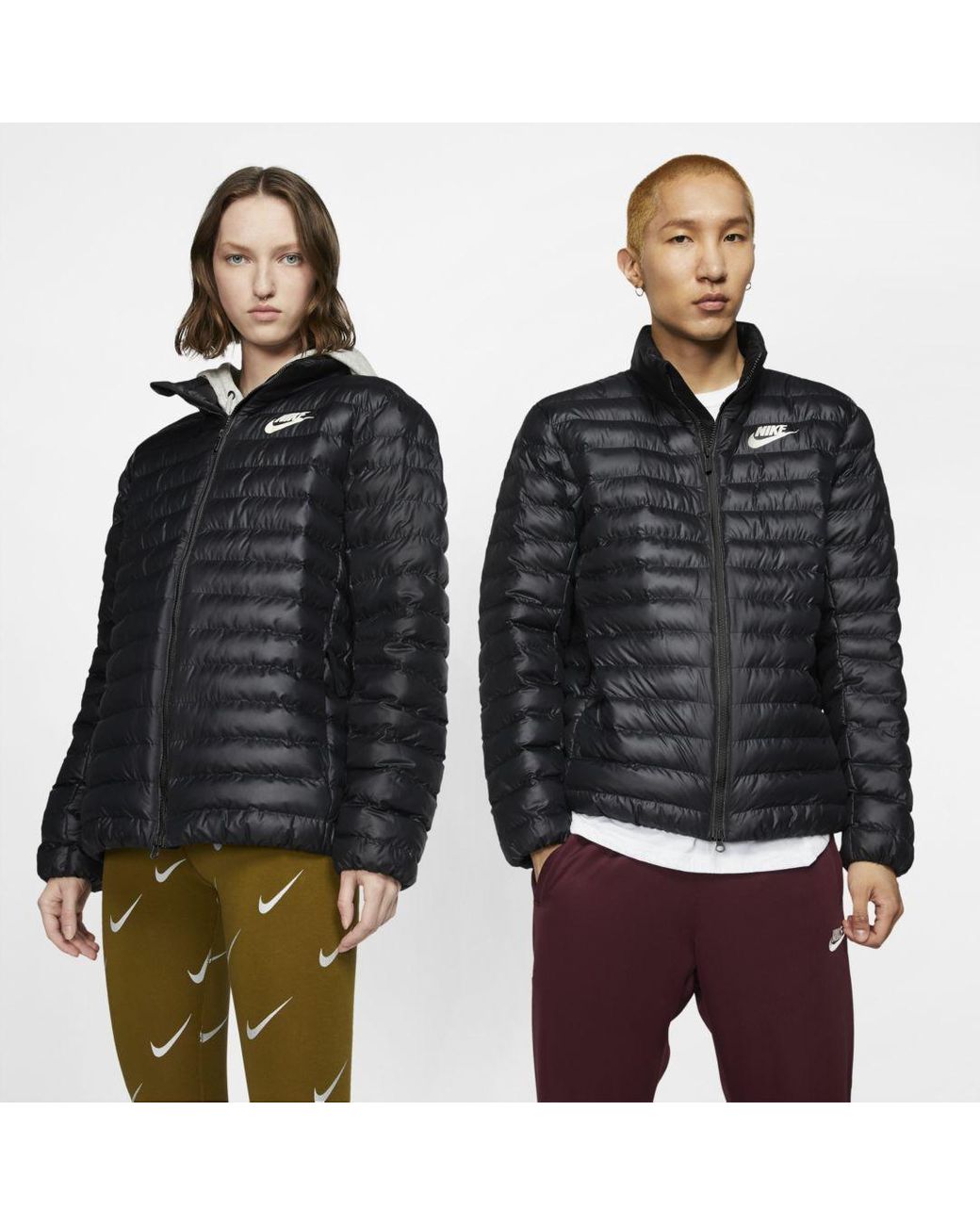 nike women's sportswear synthetic fill puffer jacket size xl black