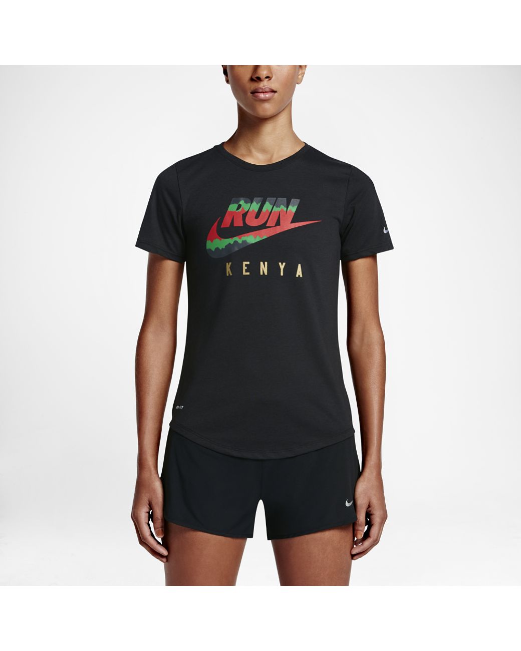 Nike (kenya) Women's Running T-shirt in Black | Lyst