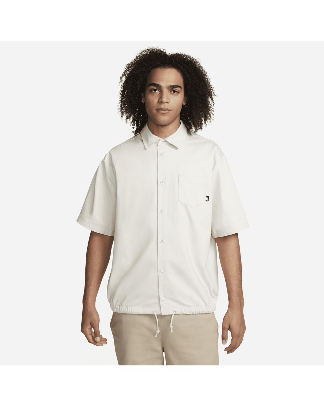 Nike Club Button-down Short-sleeve Top in White for Men | Lyst UK