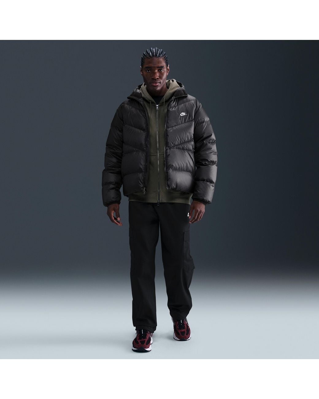 Nike Black Windrunner Down Jacket for men