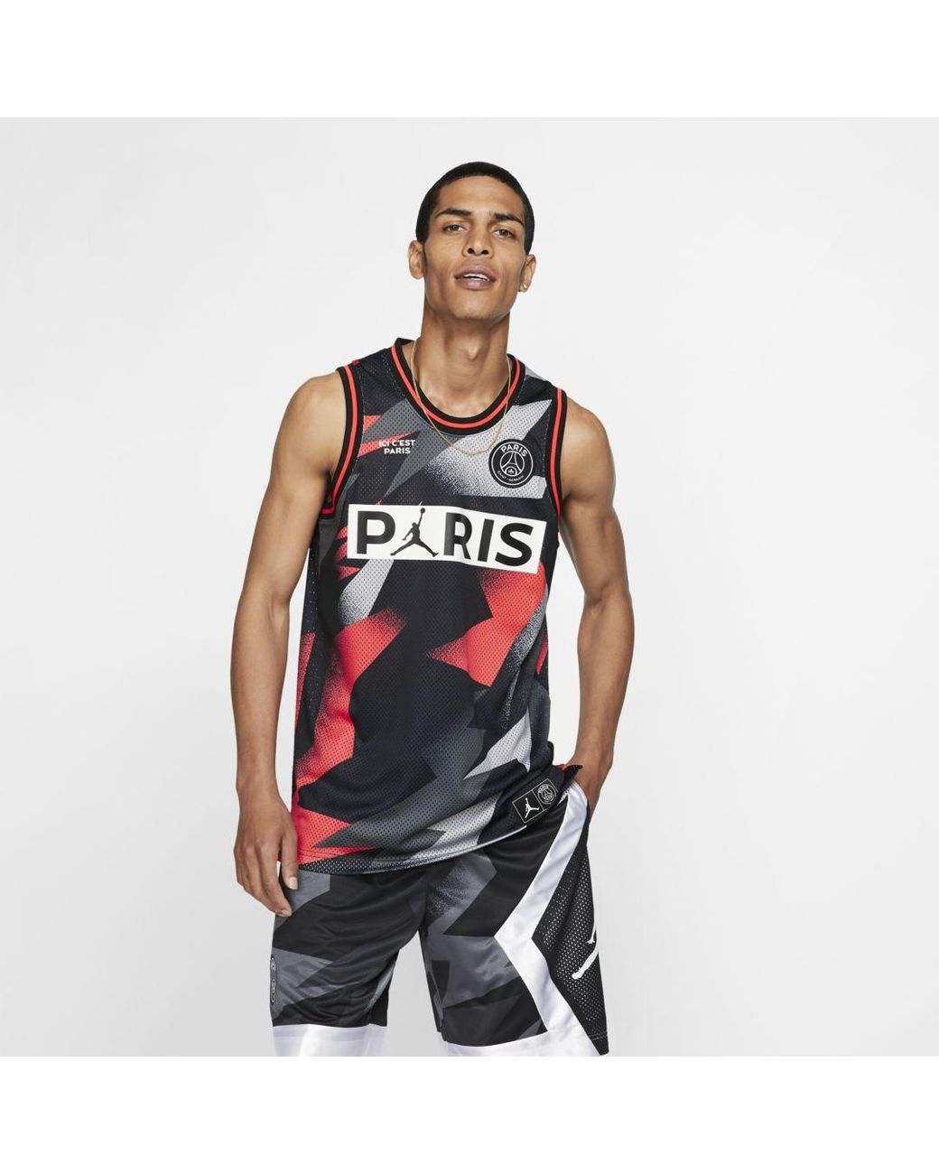 Nike Jordan Paris Saint-germain Mesh Jersey in Black for Men | Lyst
