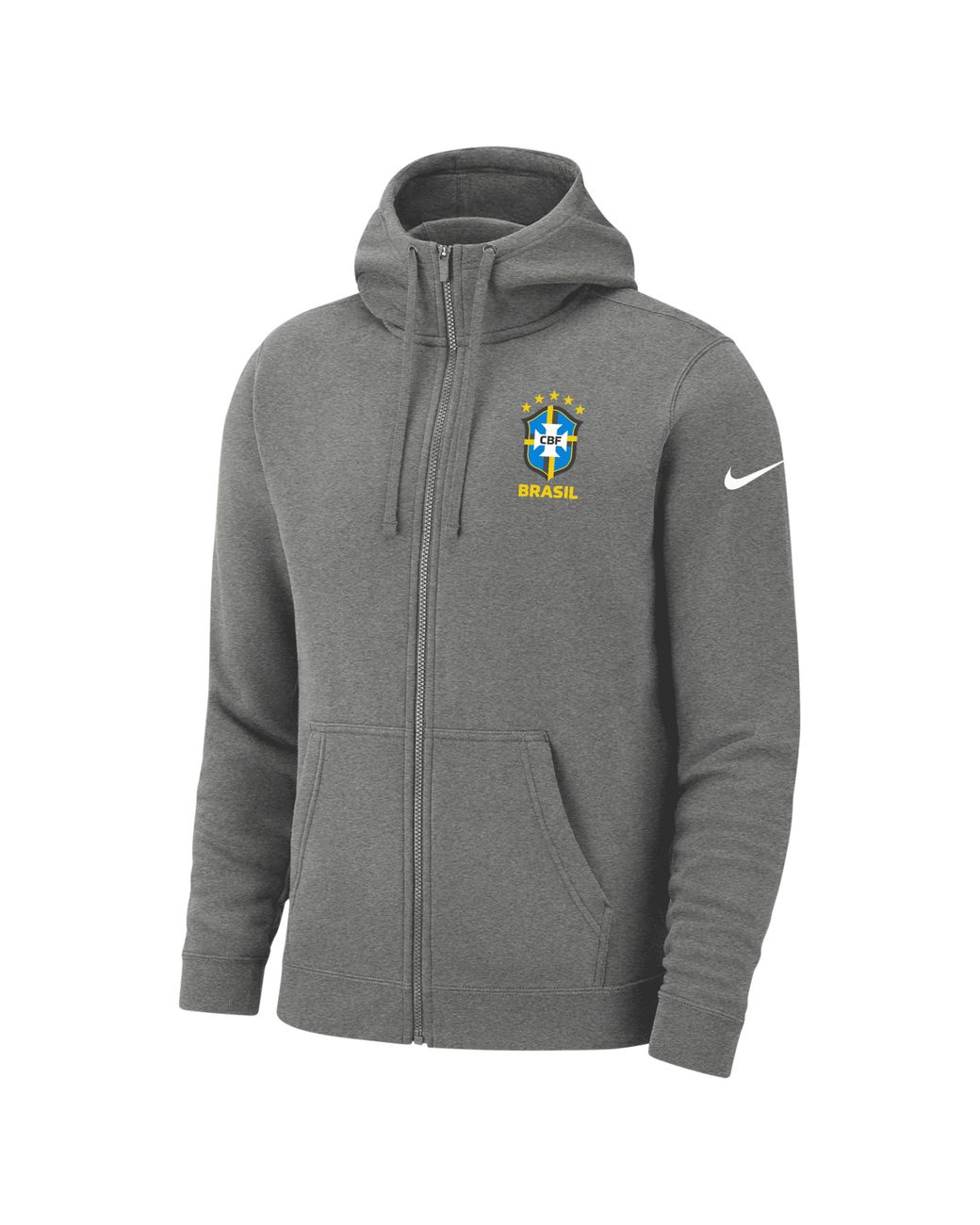 Nike Brazil Club Fleece Full-zip Hoodie In Grey, in Gray for Men | Lyst