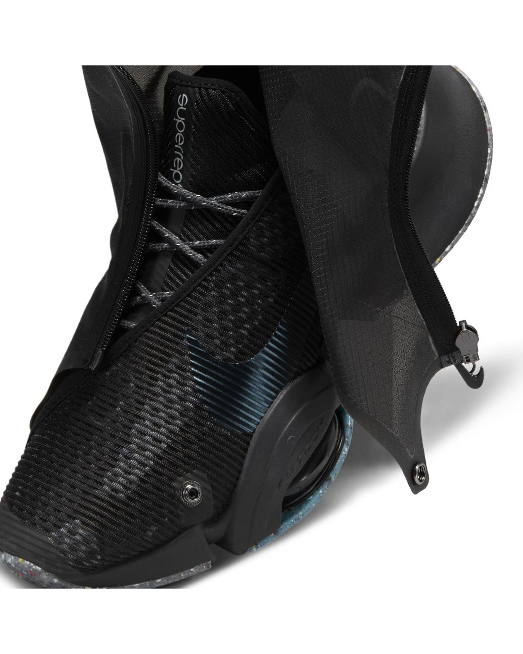 nike training air zoom superrep 2 trainers in black
