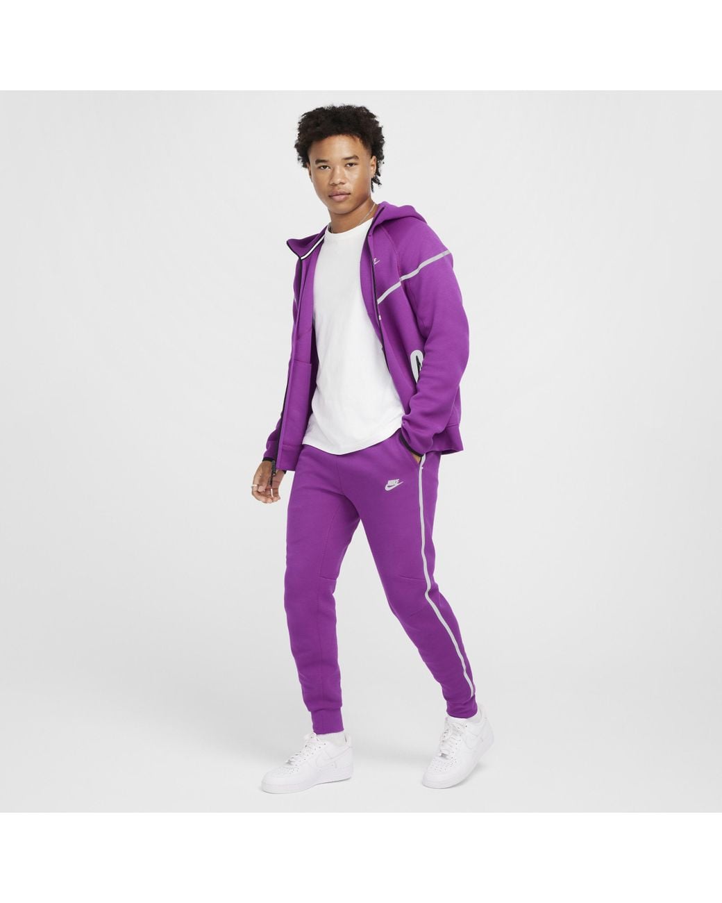 nike tech pants purple