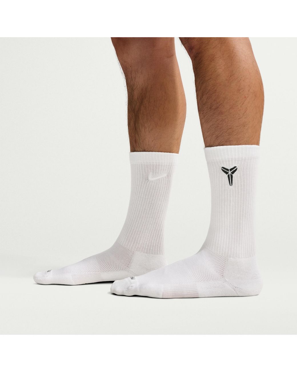 Nike White Everyday Elevated "Kobe" Crew Socks (3 Pairs)