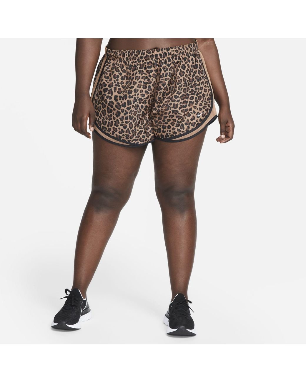 Nike Dri-fit Tempo Leopard-print Shorts (plus in Brown | Lyst