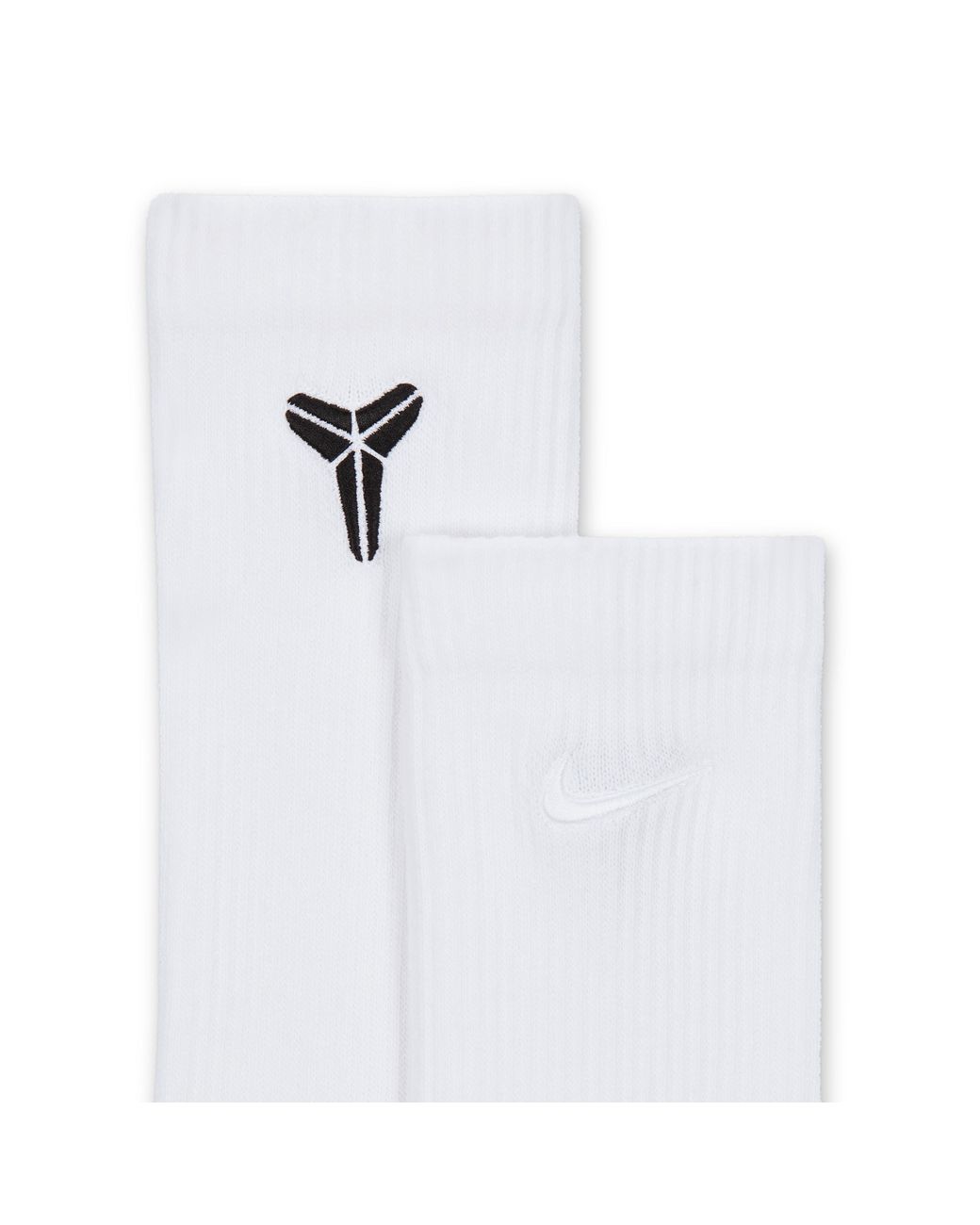 Nike White Everyday Elevated "Kobe" Crew Socks (3 Pairs)