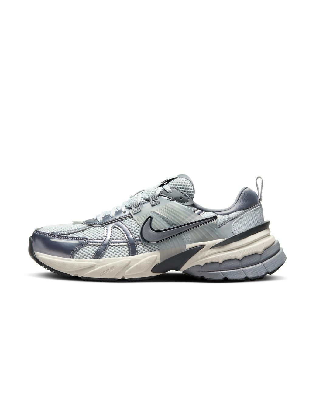 Nike Gray V2K Run Shoes With Reflective Accents