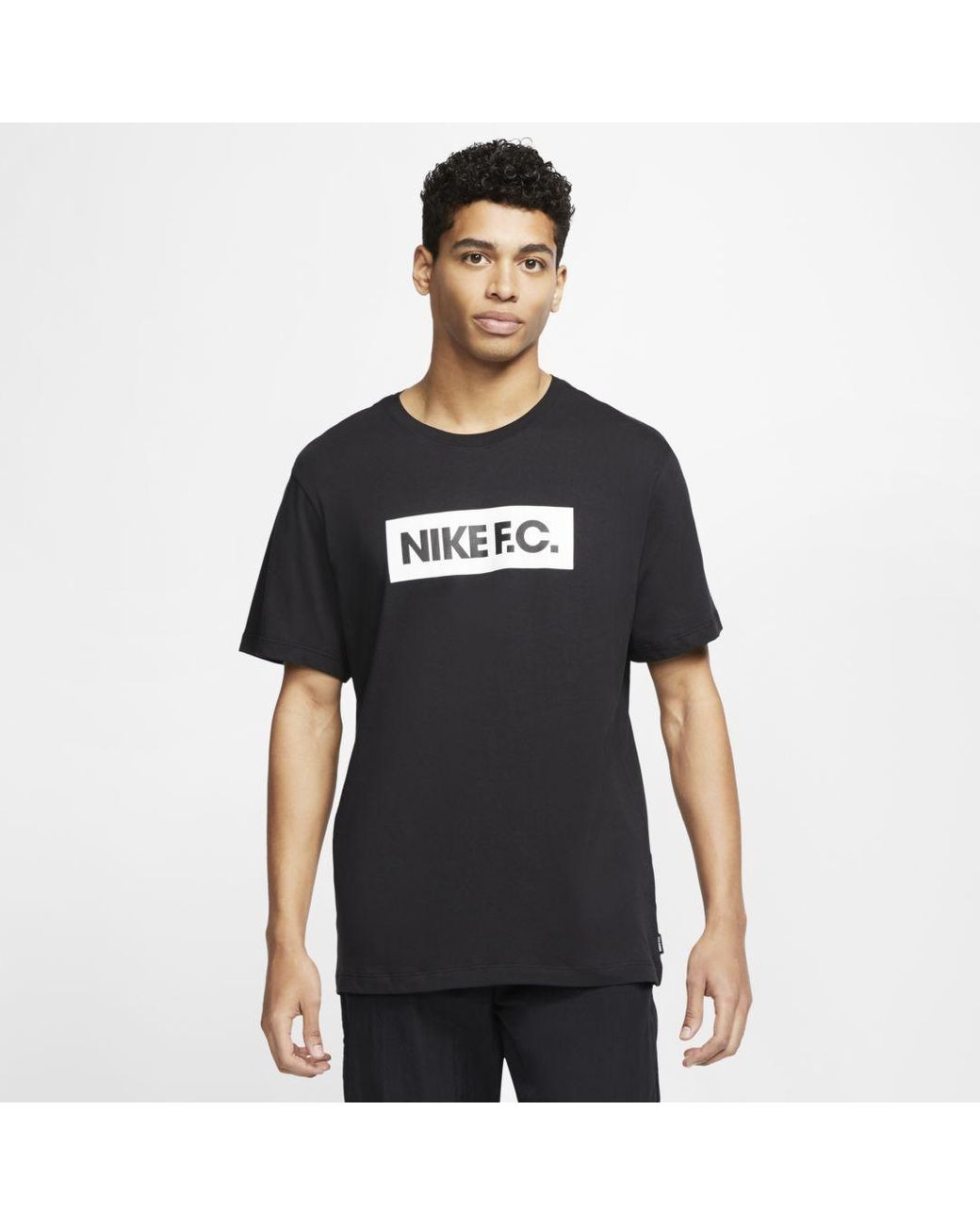 Nike Cotton F.c. Soccer T-shirt in Black for Men - Lyst