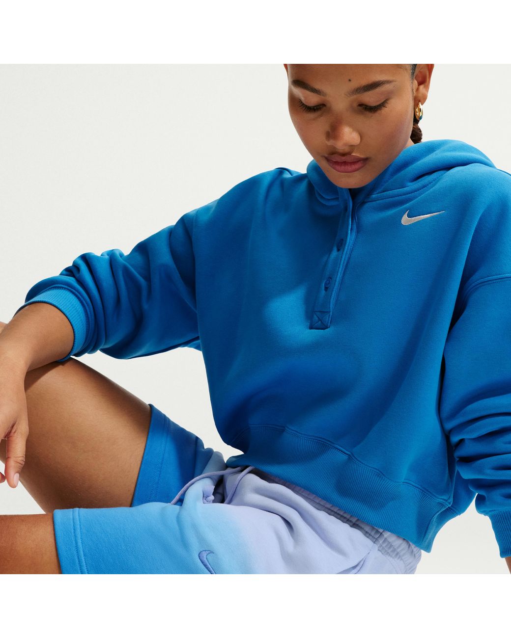 Fleece Mid Rise Short Nike Sportswear Phoenix Fleece Mid-Rise Shorts in Blue | Lyst