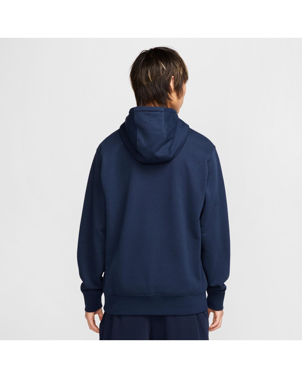 nike french terry hoodie blue