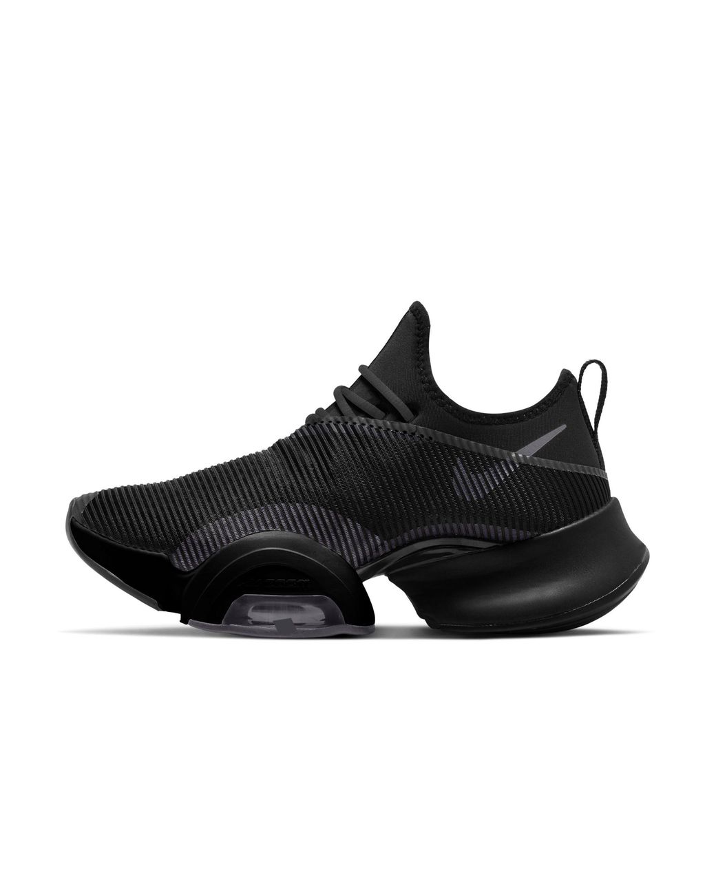 nike training air zoom superrep trainers in triple black
