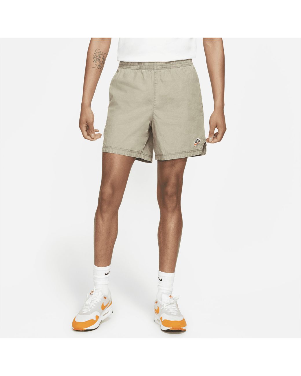 Nike Sportswear Heritage Essentials Woven Flow Shorts in Natural