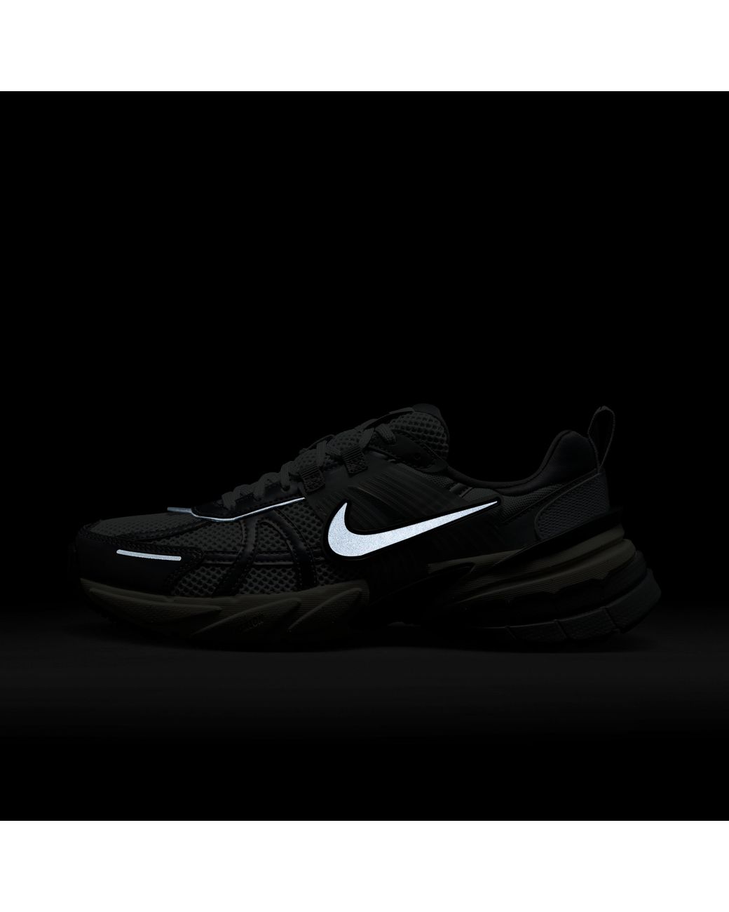 Nike Gray V2K Run Shoes With Reflective Accents
