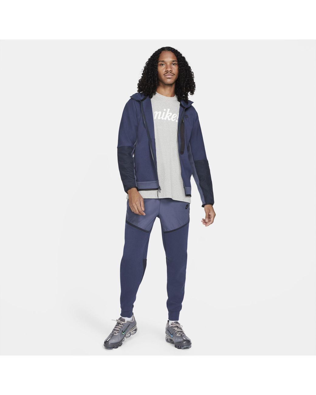 Nike Sportswear Tech Fleece Full-zip Woven Hoodie Blue for Men | Lyst UK