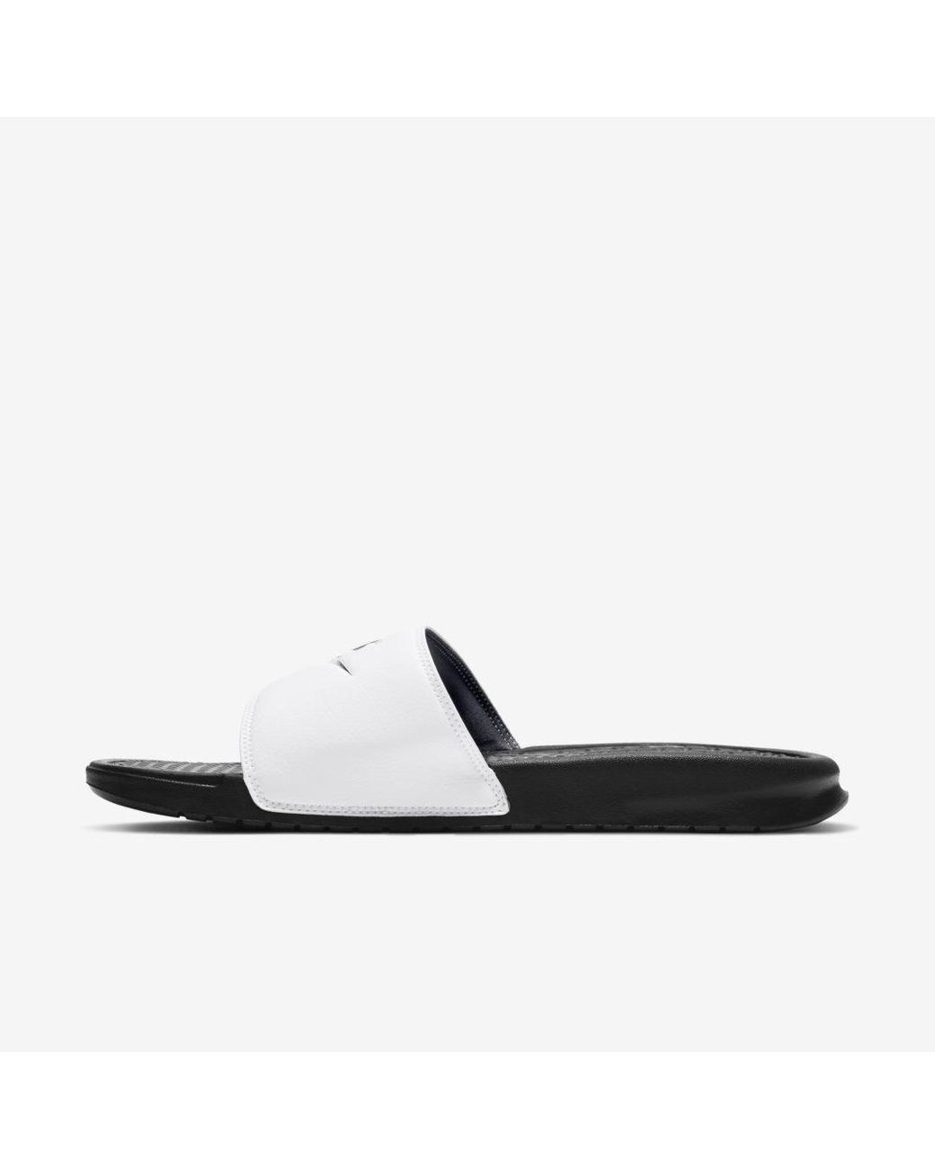 nike slides white and blue