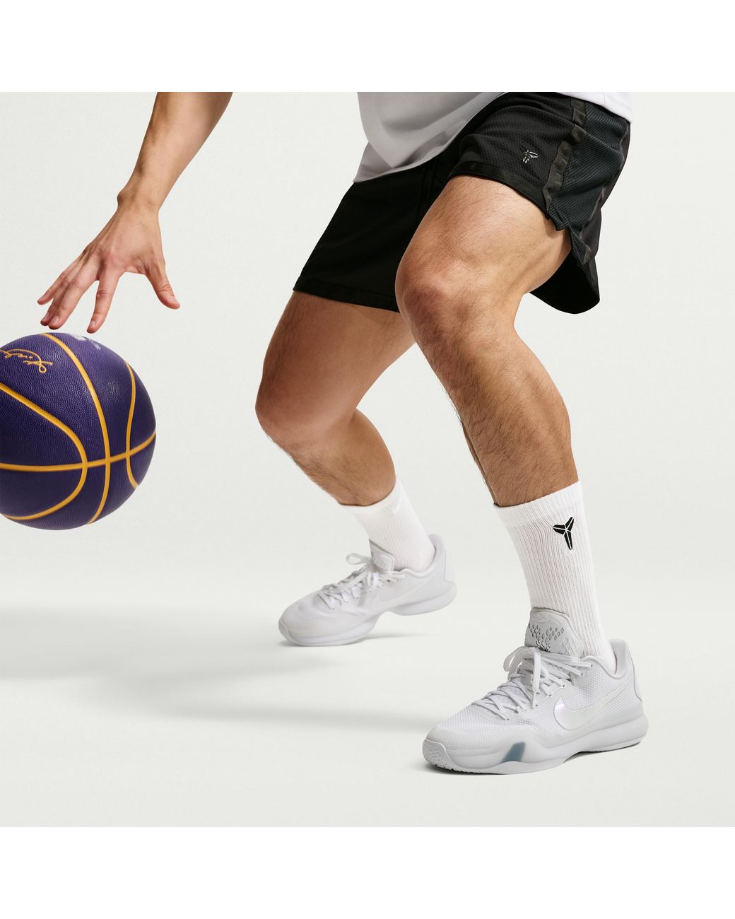 Nike White Everyday Elevated "Kobe" Crew Socks (3 Pairs)