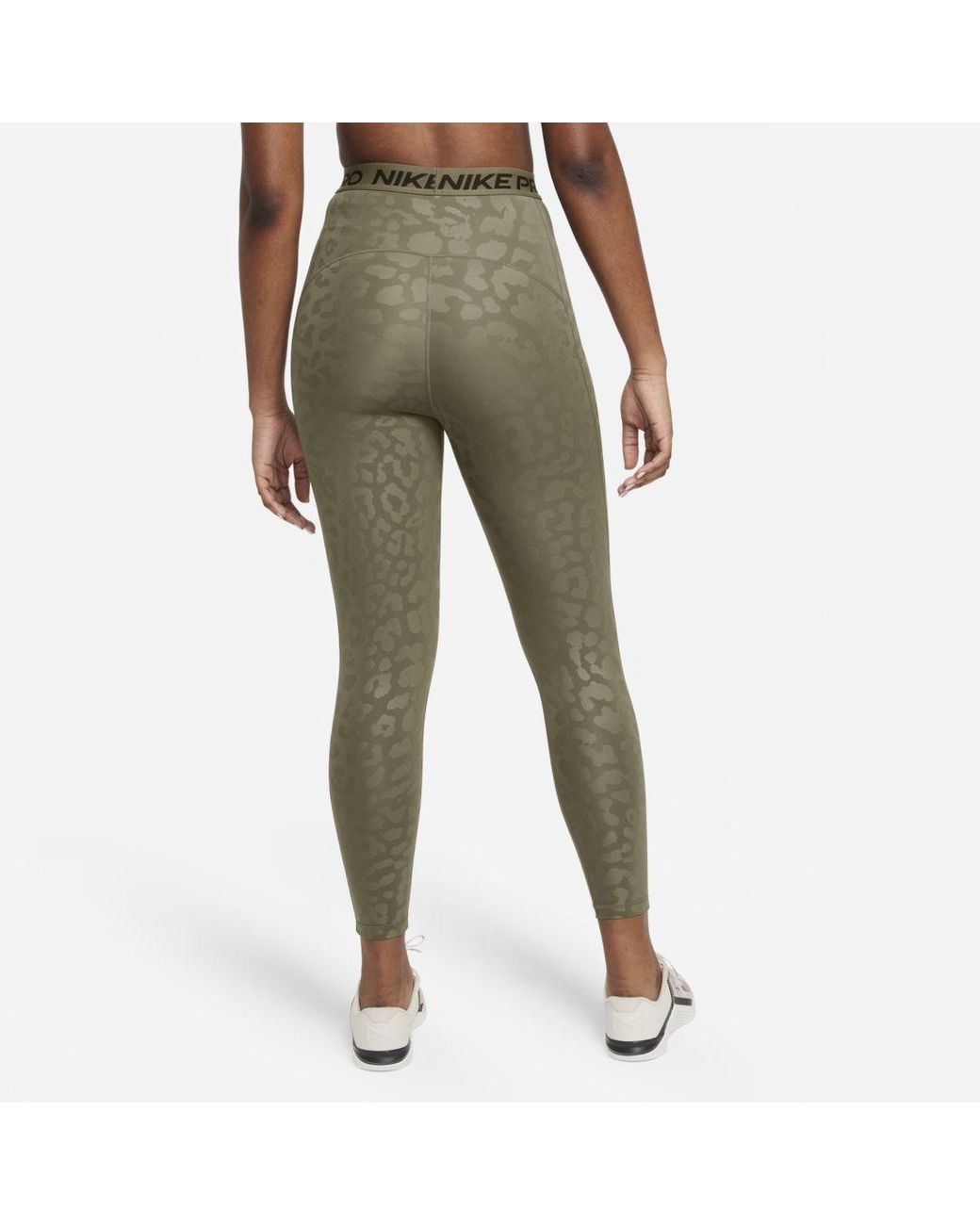 Nike Pro Dri-fit Hr All Over Print 7/8 Tights in Green | Lyst