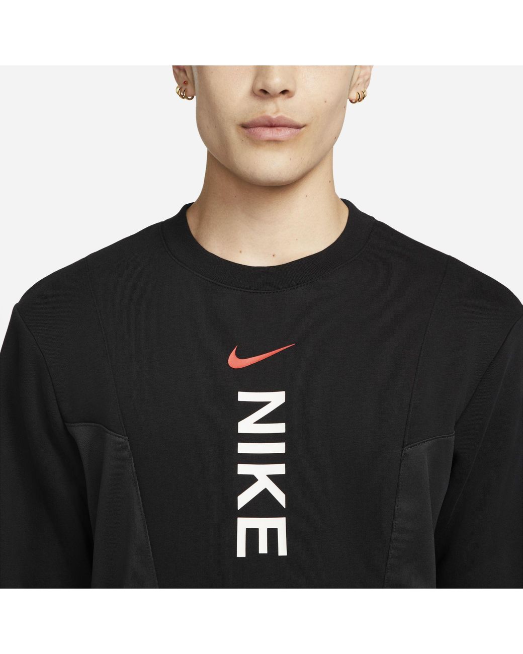 Nike Sportswear Hybrid Fleece Sweatshirt in Black for Men | Lyst Australia