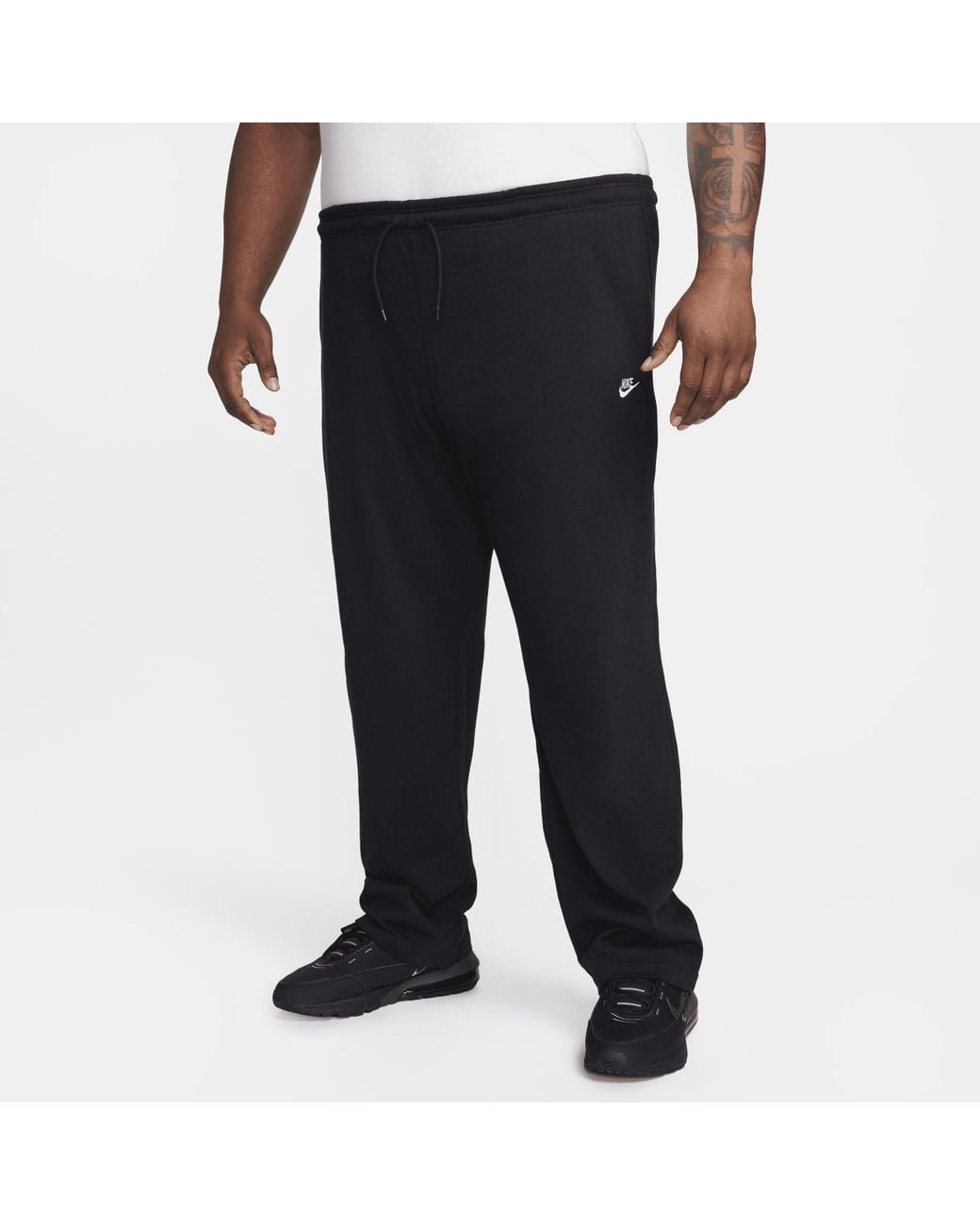 nike men's nsw club fleece open hem pant black