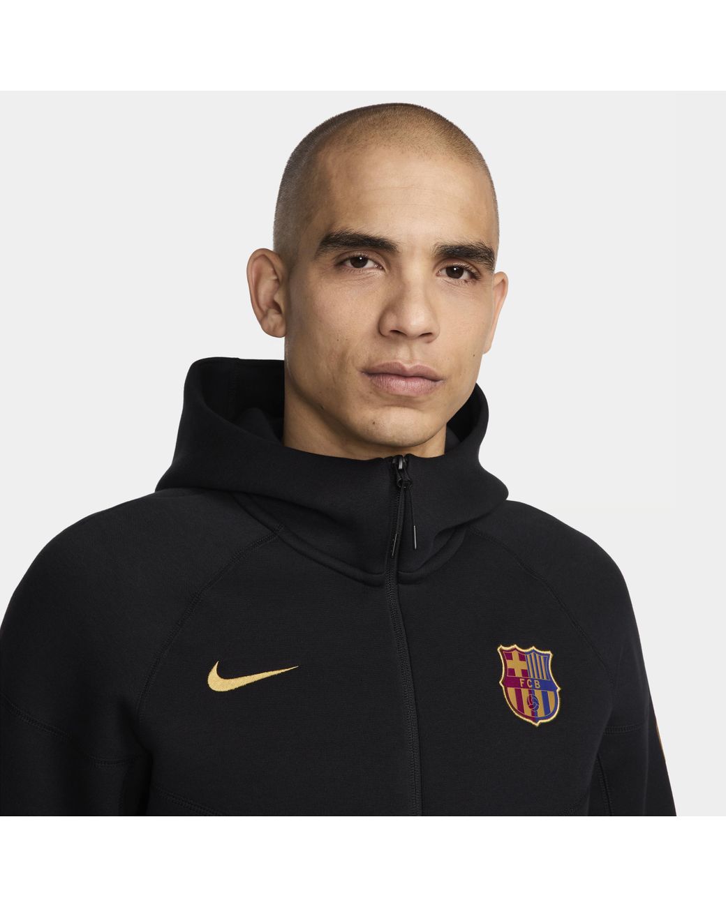 Nike F.C. Barcelona Tech Fleece Windrunner Football Full Zip Hoodie in Black for Men Lyst UK