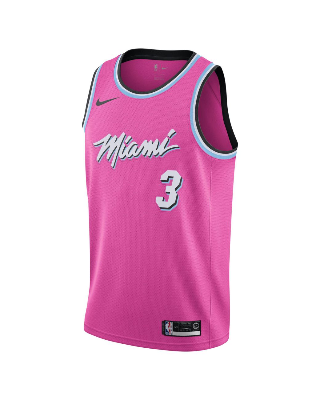 Nike Dwyane Wade Miami Heat Earned Edition Swingman Jersey in Pink
