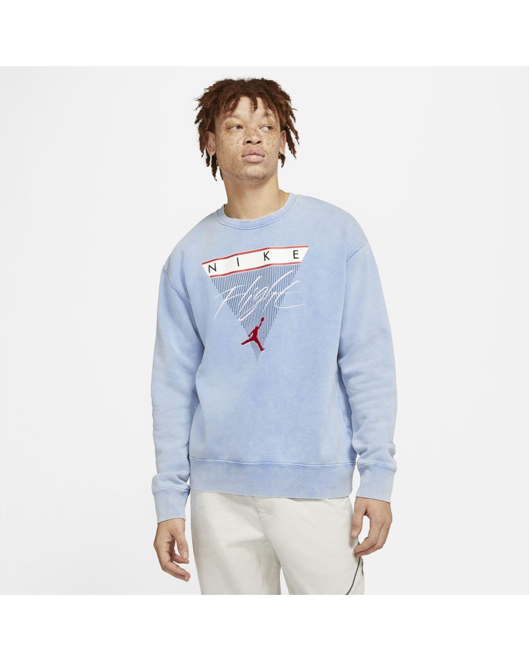 Nike Jordan Flight Fleece Graphic Fleece Crew Sweatshirt in Blue for Men |  Lyst Australia