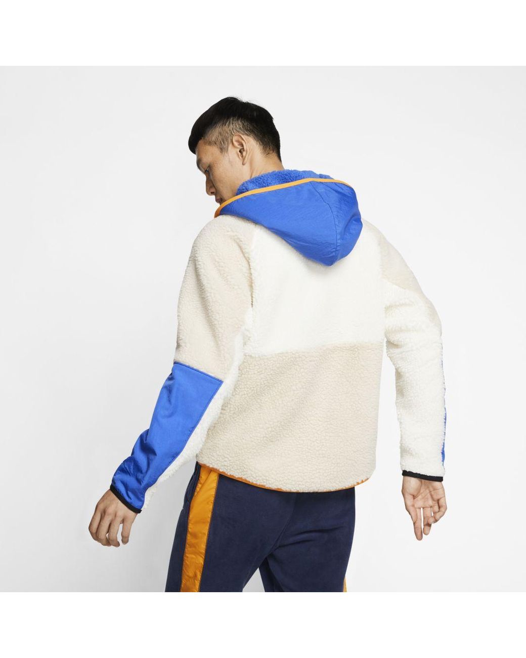Nike Fleece Sportswear 1/2-zip Sherpa Hoodie in Blue for Men | Lyst