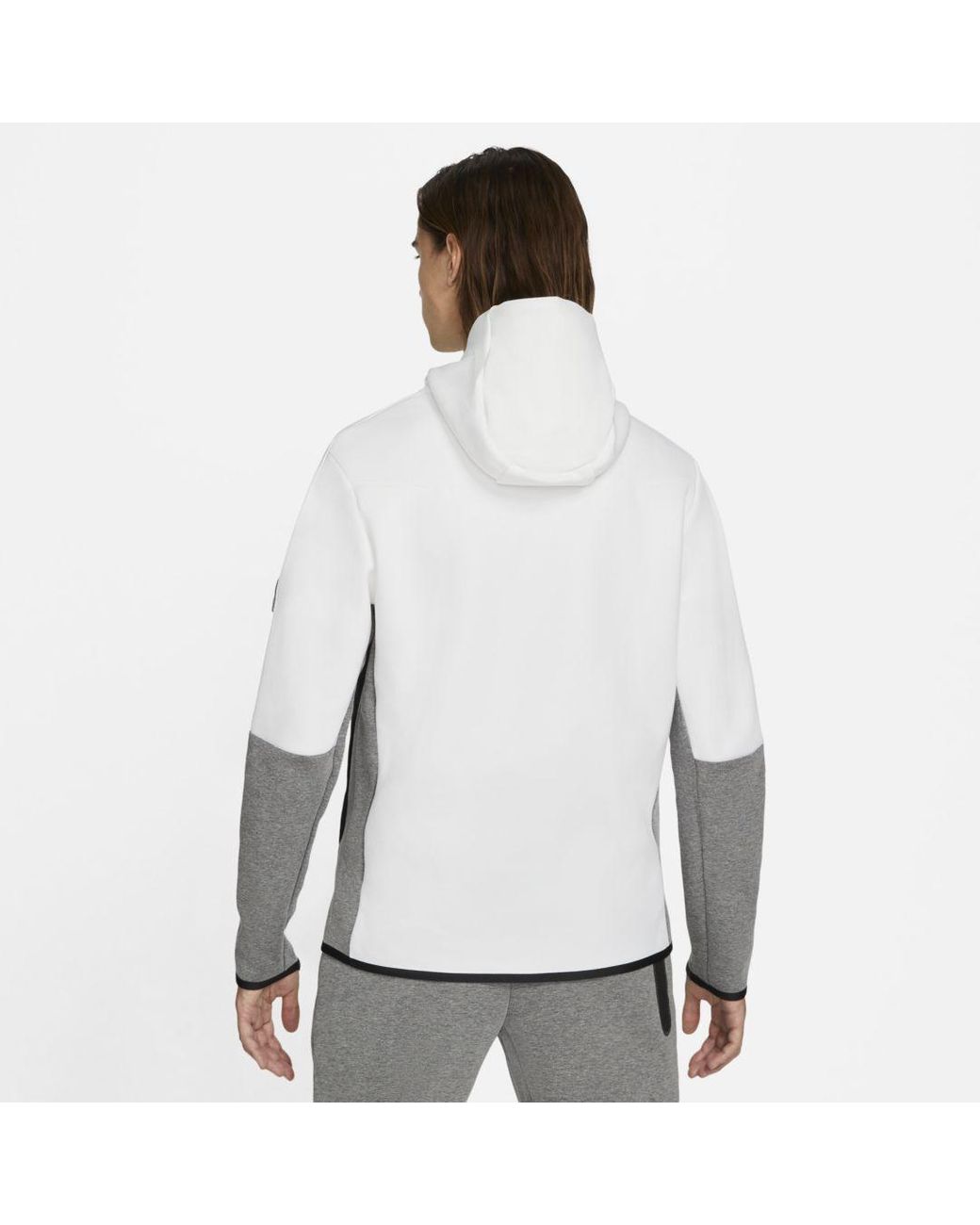 Nike Tech Fleece Full-zip Hoodie in White,Black,Carbon Heather,Black (Gray)  for Men | Lyst