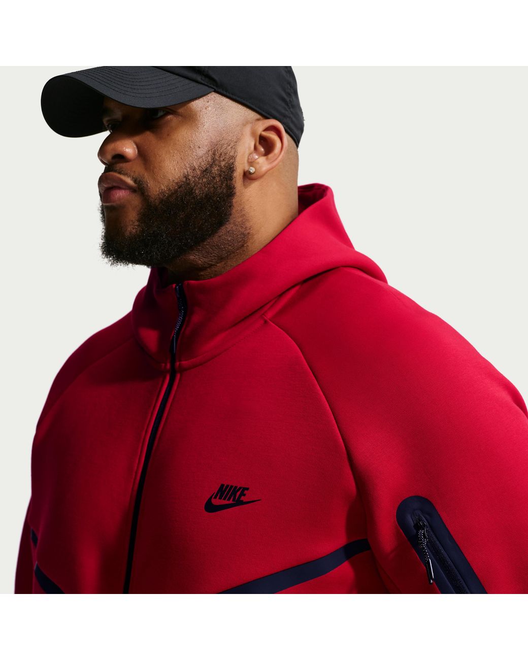 Nike Red Tech Fleece Windrunner Full-Zip Jacket for men