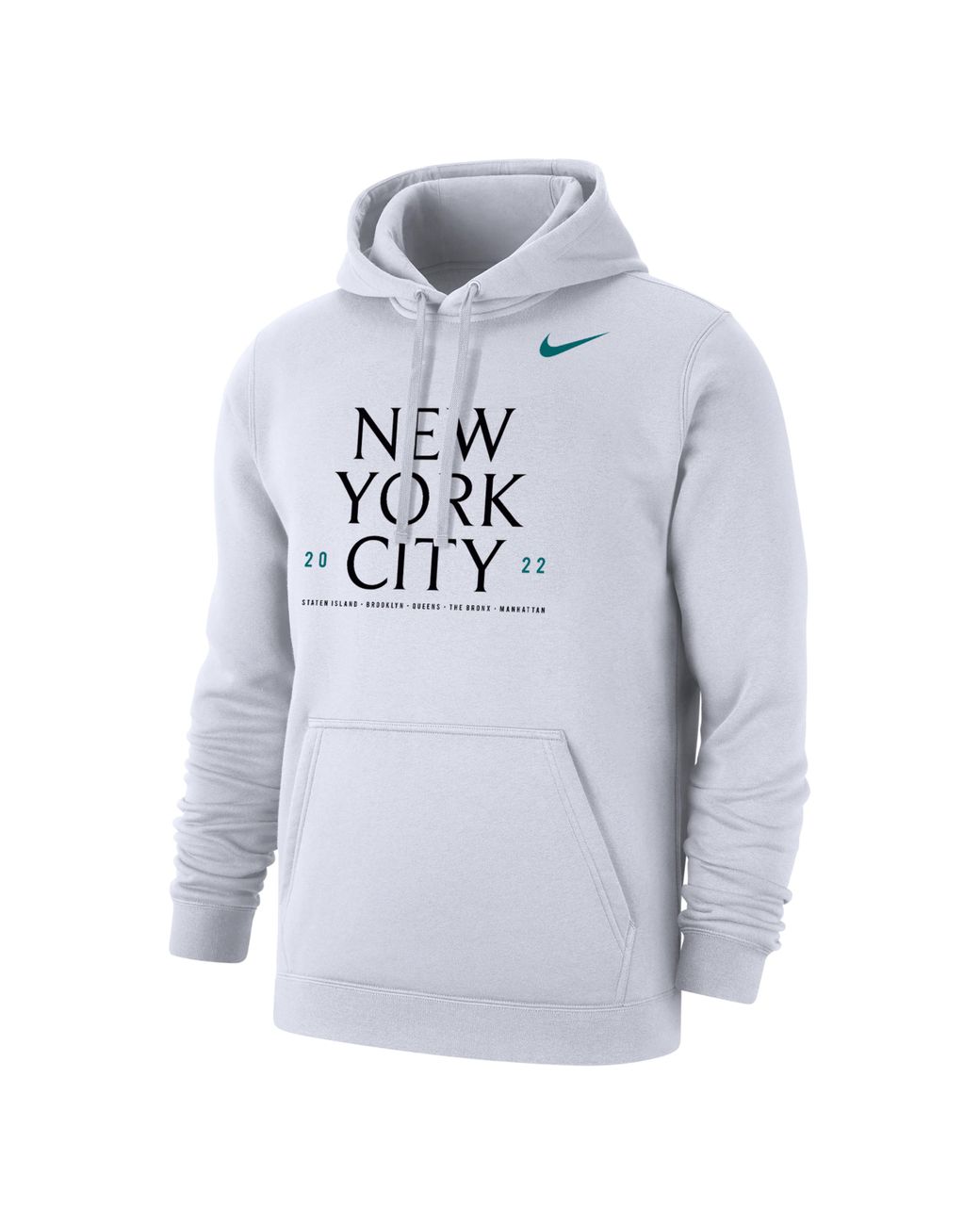 white nike club fleece hoodie
