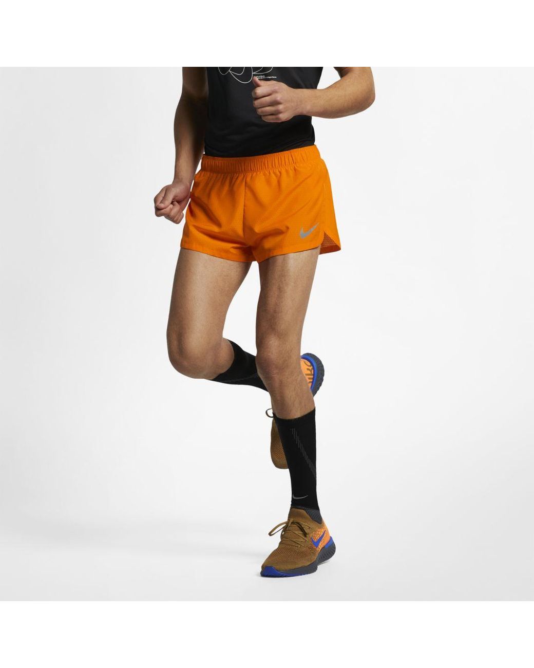 Lined Running Shorts in Orange for Men 