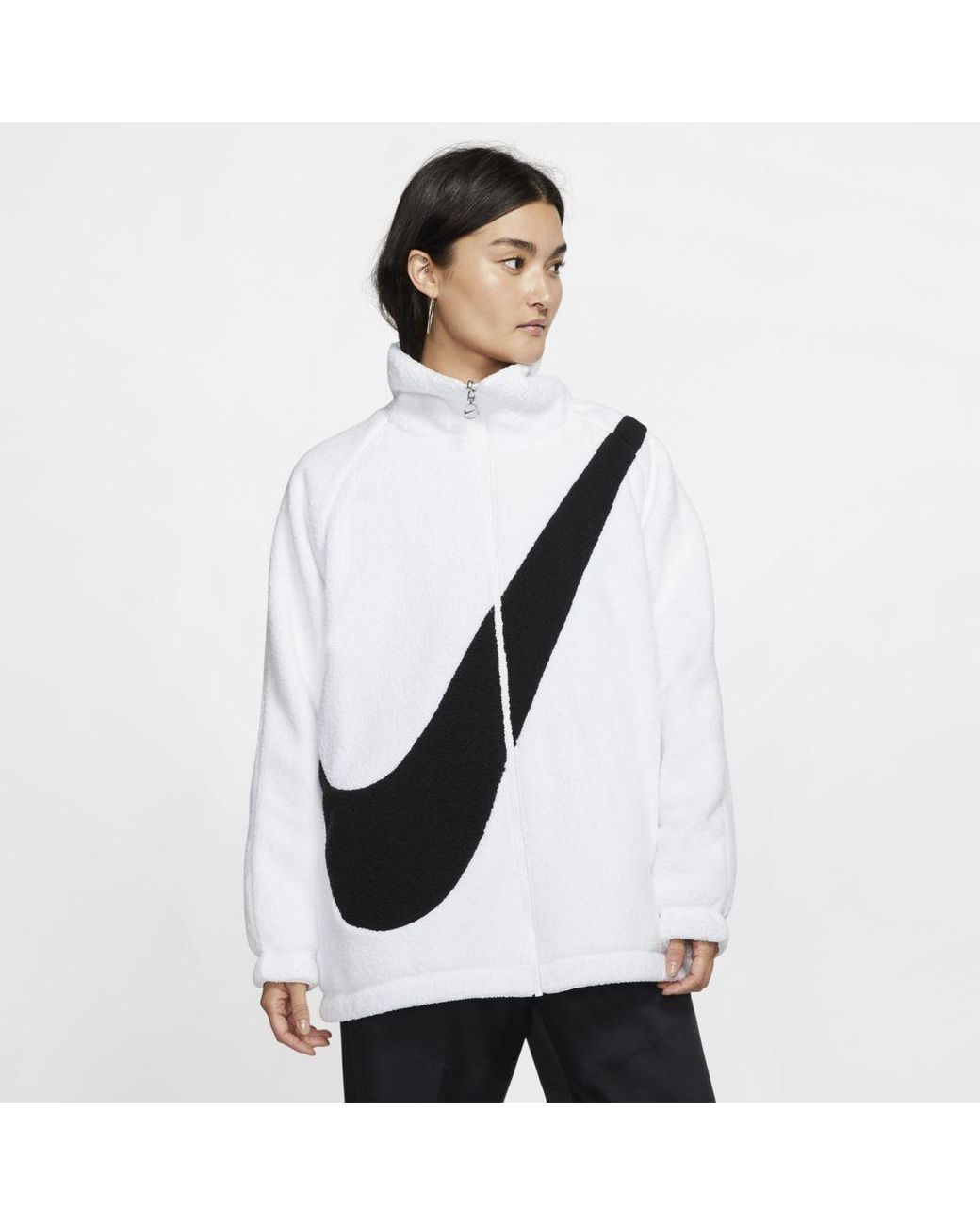 Nike Fleece Sportswear Swoosh Women's Reversible Sherpa Jacket (white) -  Clearance Sale | Lyst