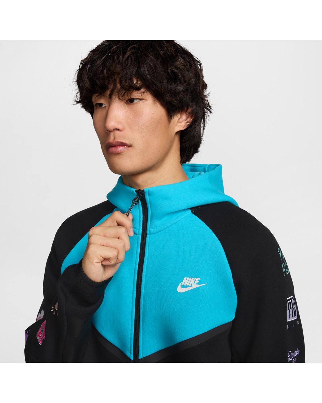 tech fleece blue black