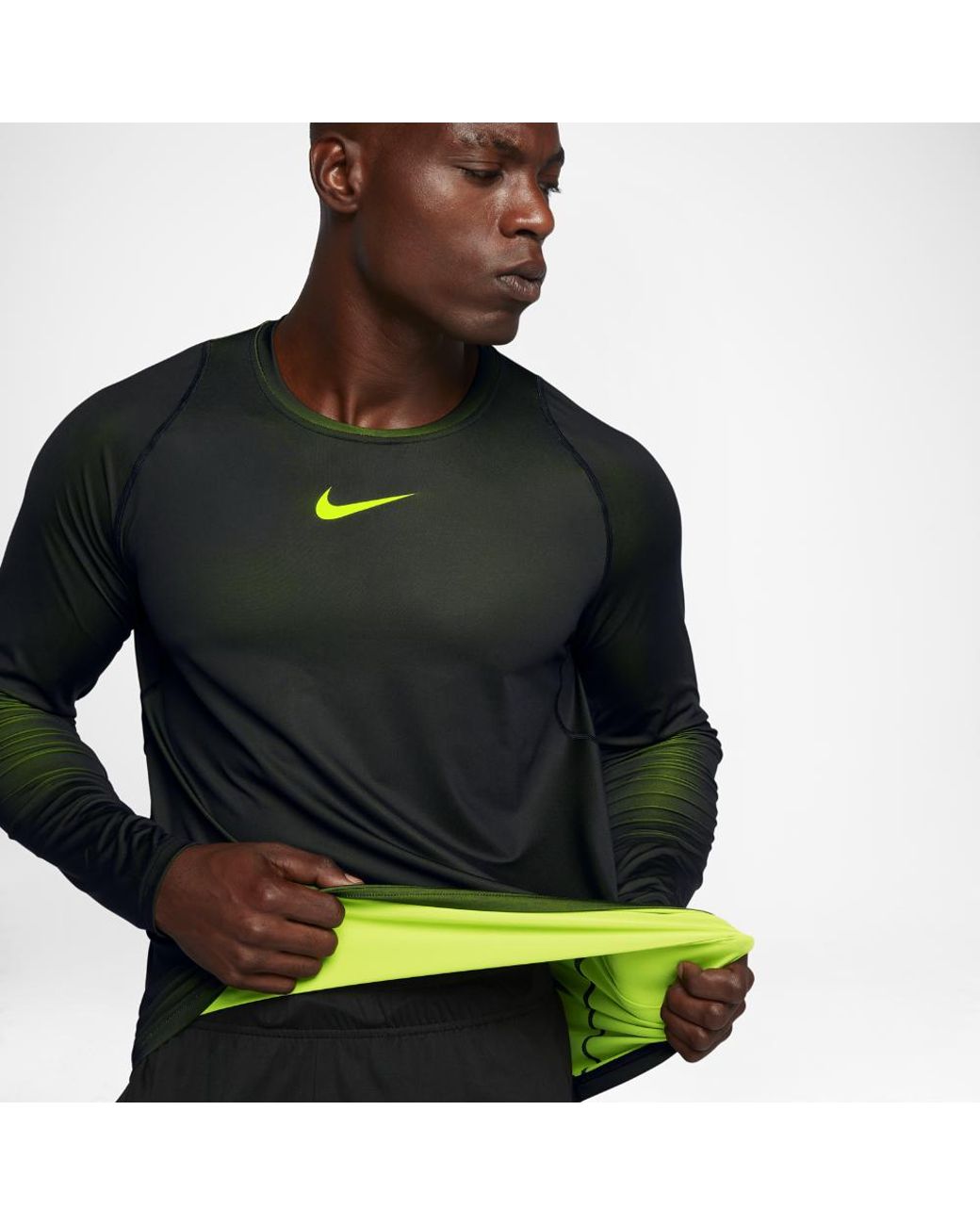 Nike Pro Colorburst Men's Long Sleeve Top in Black for Men | Lyst