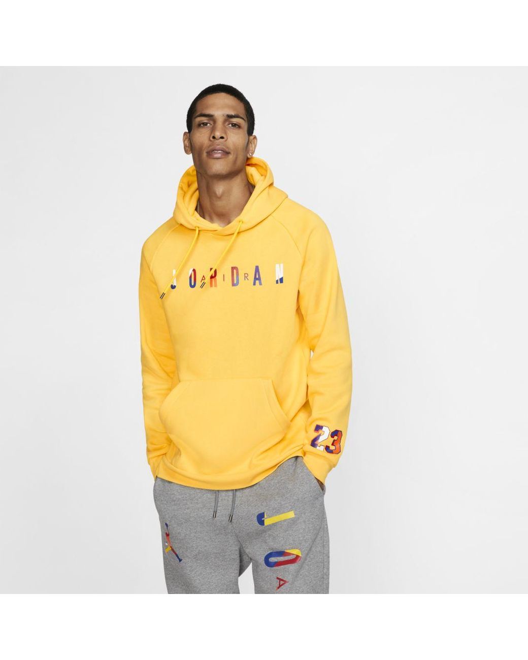 Nike Jordan Dna Fleece Pullover Hoodie in Yellow for Men | Lyst