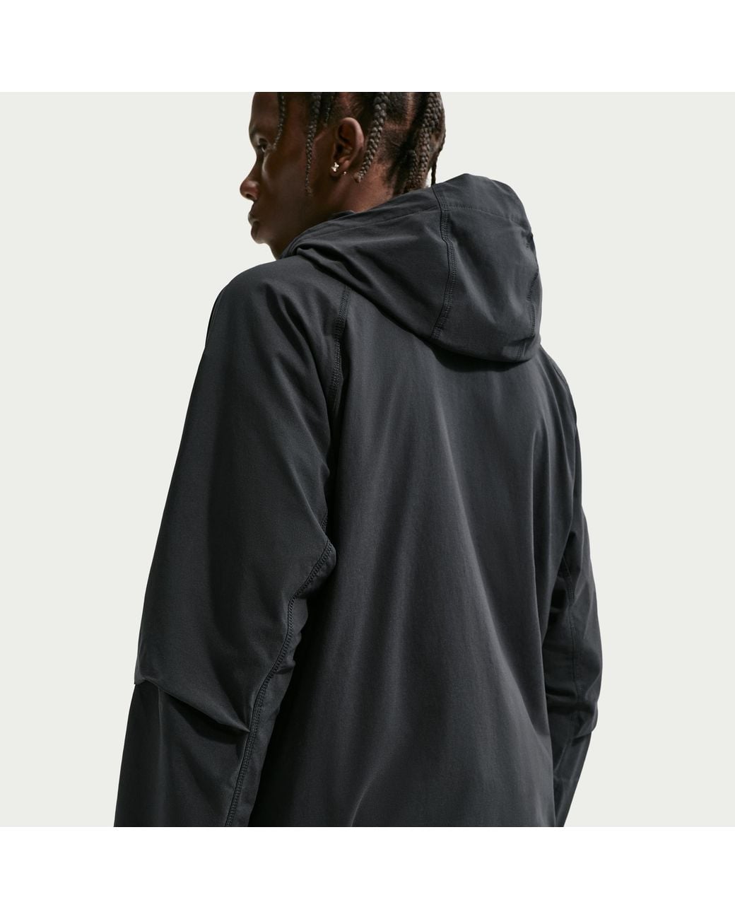 Nike Gray Tech Dri-Fit Woven Full-Zip Windrunner Jacket for men