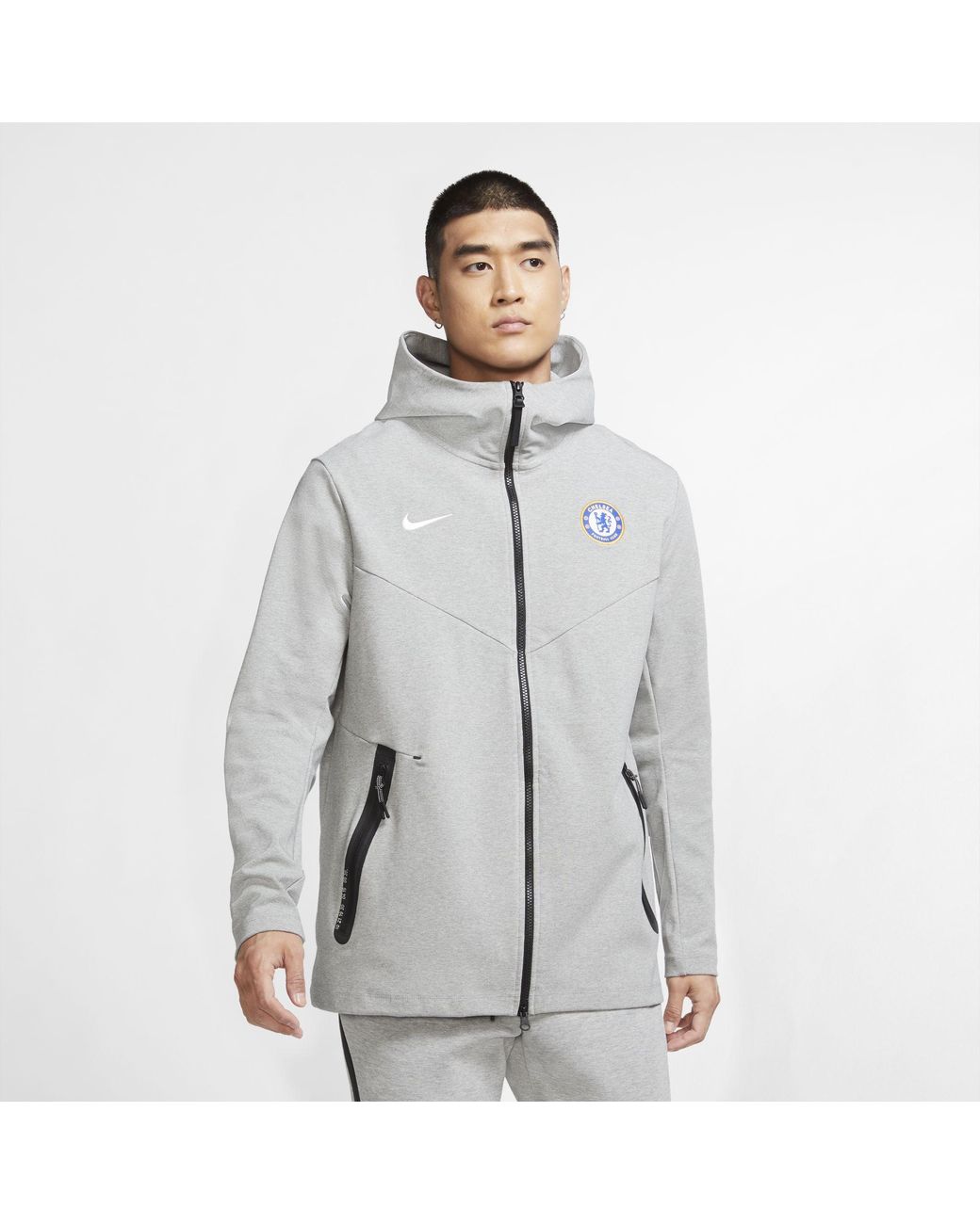 Nike Chelsea F.c. Tech Pack Men's Full-zip Hoodie in Grey for Men | Lyst UK