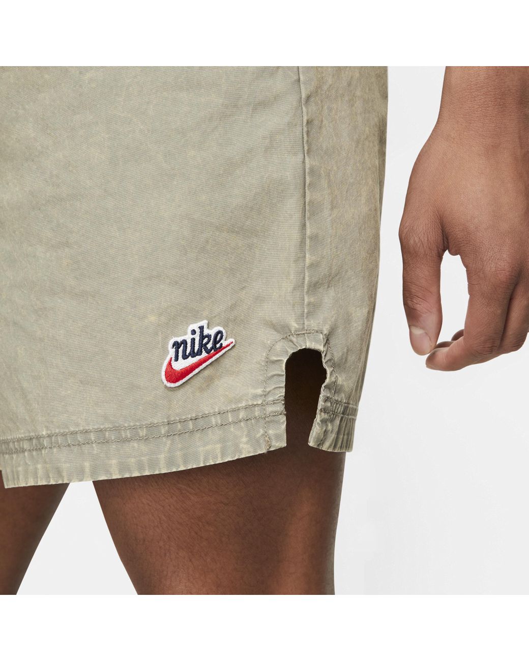 Nike Sportswear Heritage Essentials Woven Flow Shorts in Natural