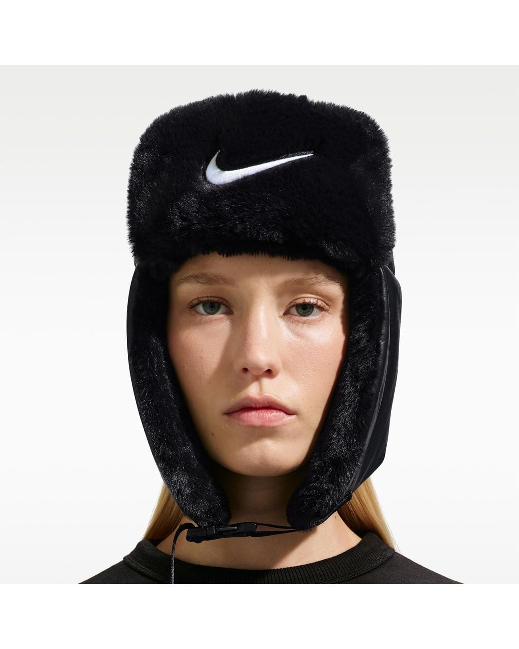 Nike Black Fly Leather Trapper Cap