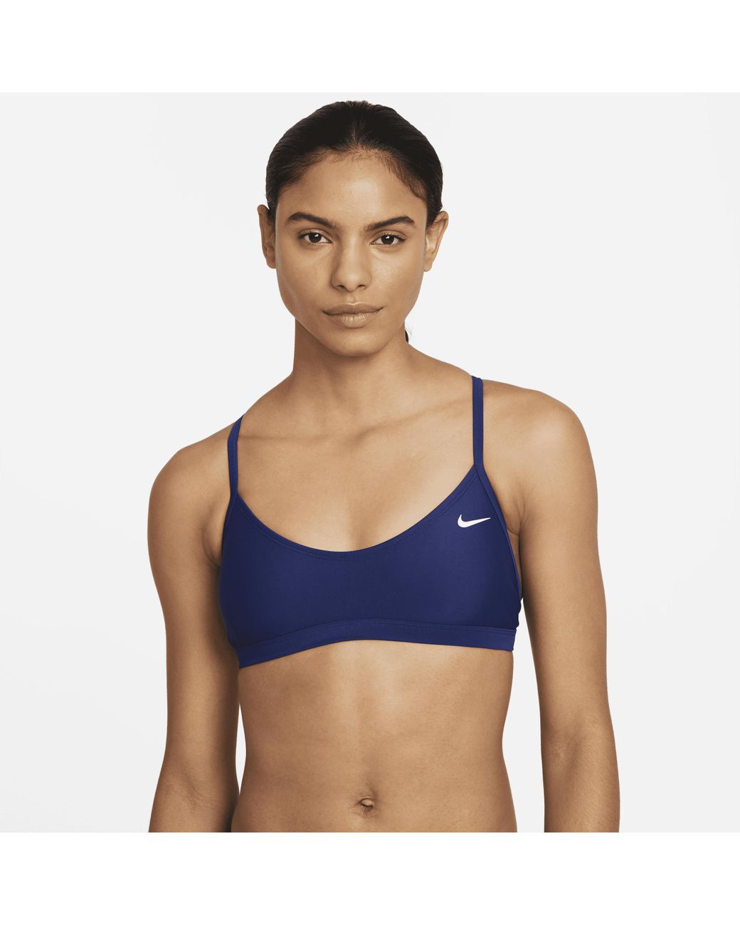 Nike Solid Tri-back Bikini Top In Blue, | Lyst