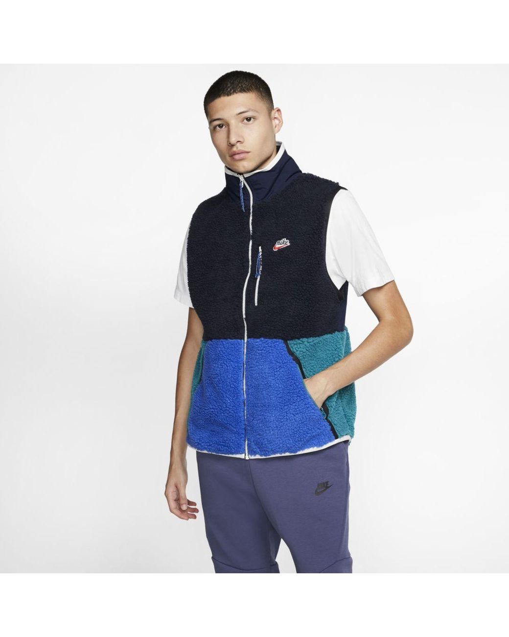 Nike Sportswear Sherpa Fleece Vest in Blue for Men | Lyst