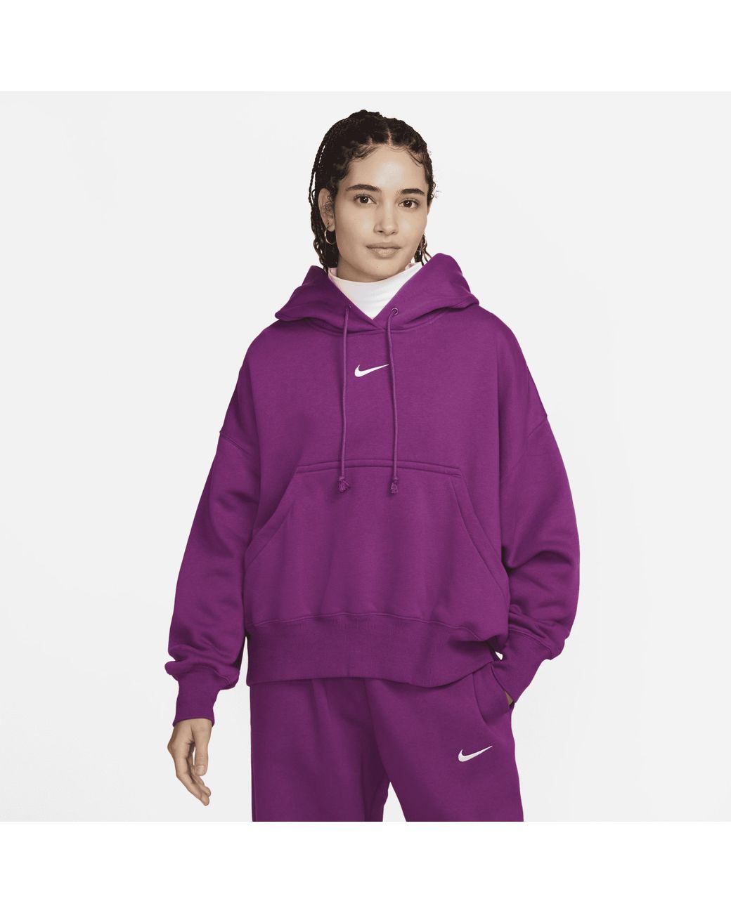 Nike Sportswear Phoenix Fleece Over-oversized Pullover Hoodie In Purple