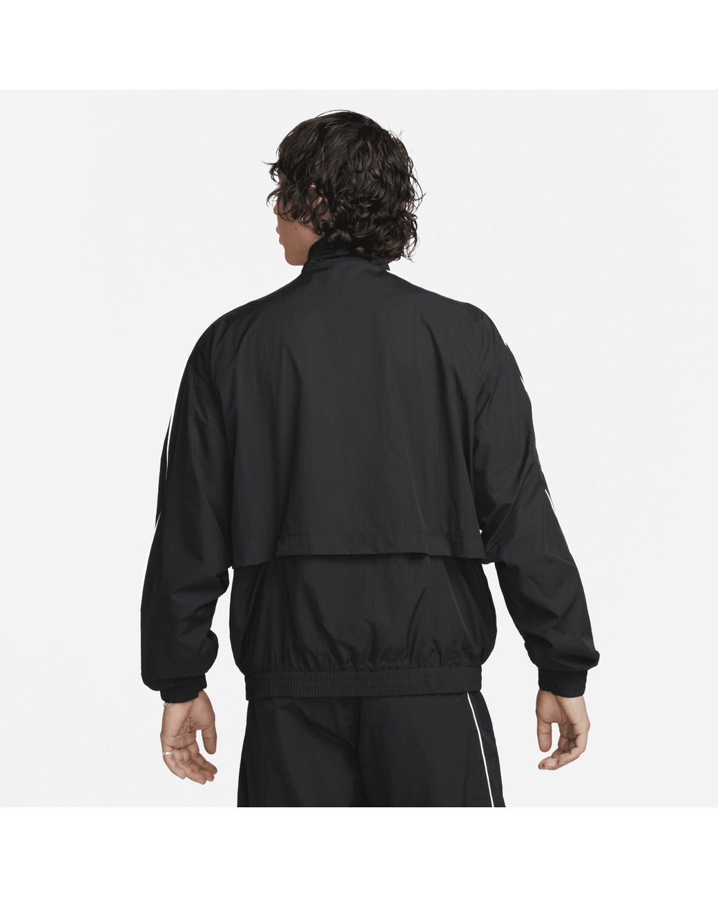 Nike Sportswear Solo Swoosh Woven Tracksuit Jacket in Black for
