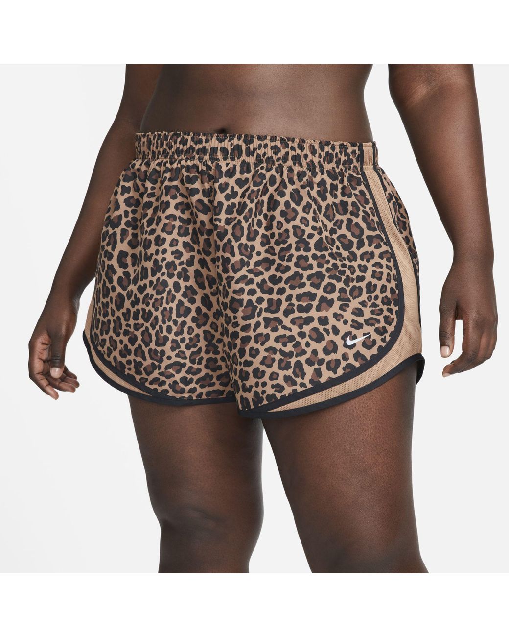 Nike Dri-fit Tempo Leopard-print Shorts (plus in Brown | Lyst