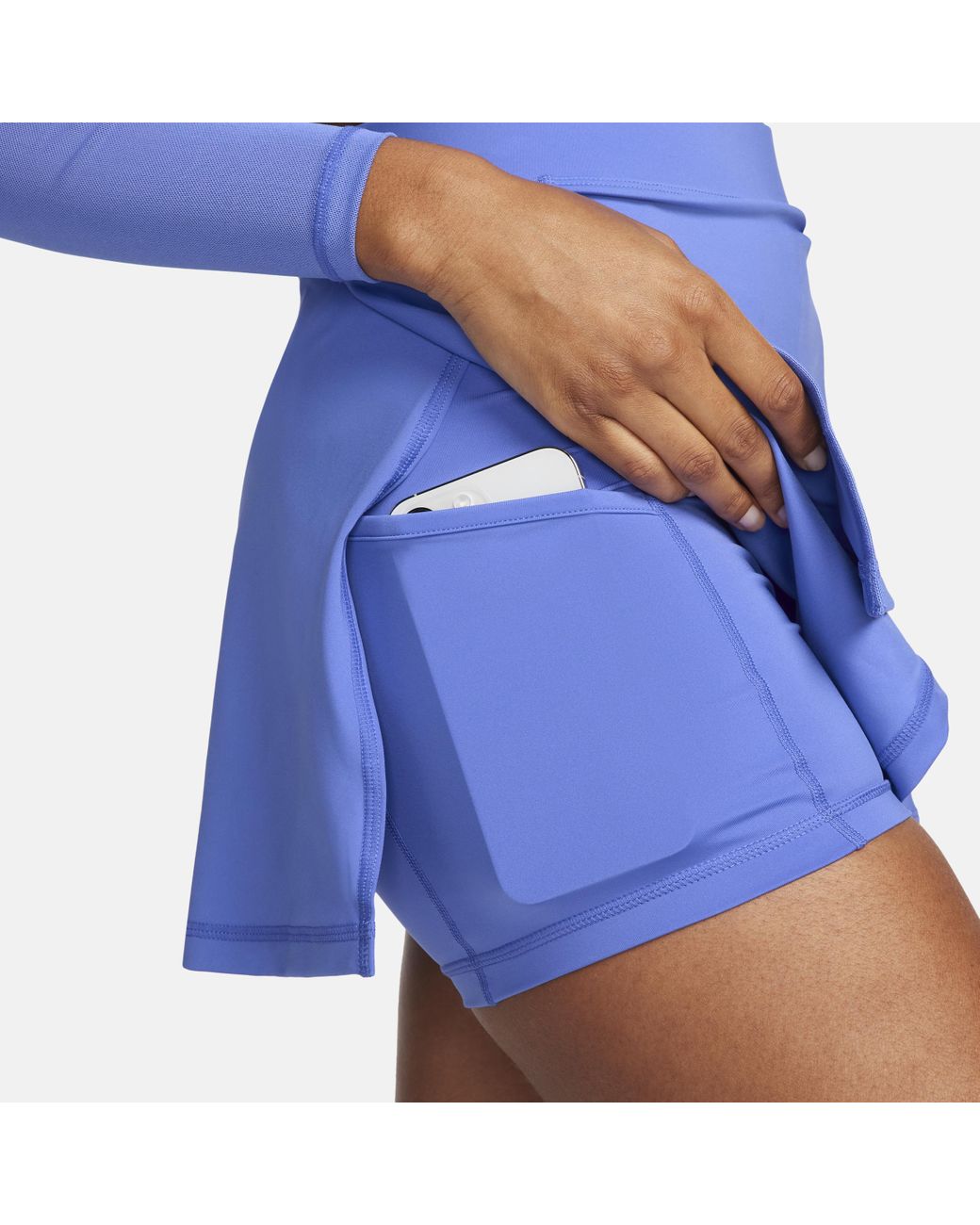 Nike Pro Dri-fit High-waisted 3 Skort With Pockets in Blue