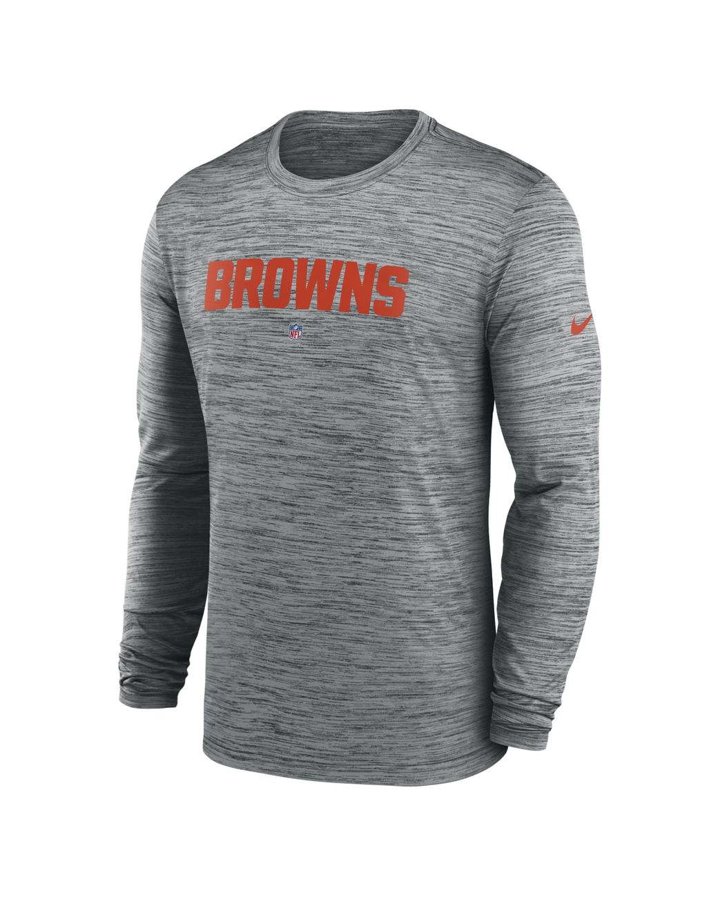 Men's Nike Brown Cleveland Browns Sideline Lockup Performance Long Sleeve T-Shirt