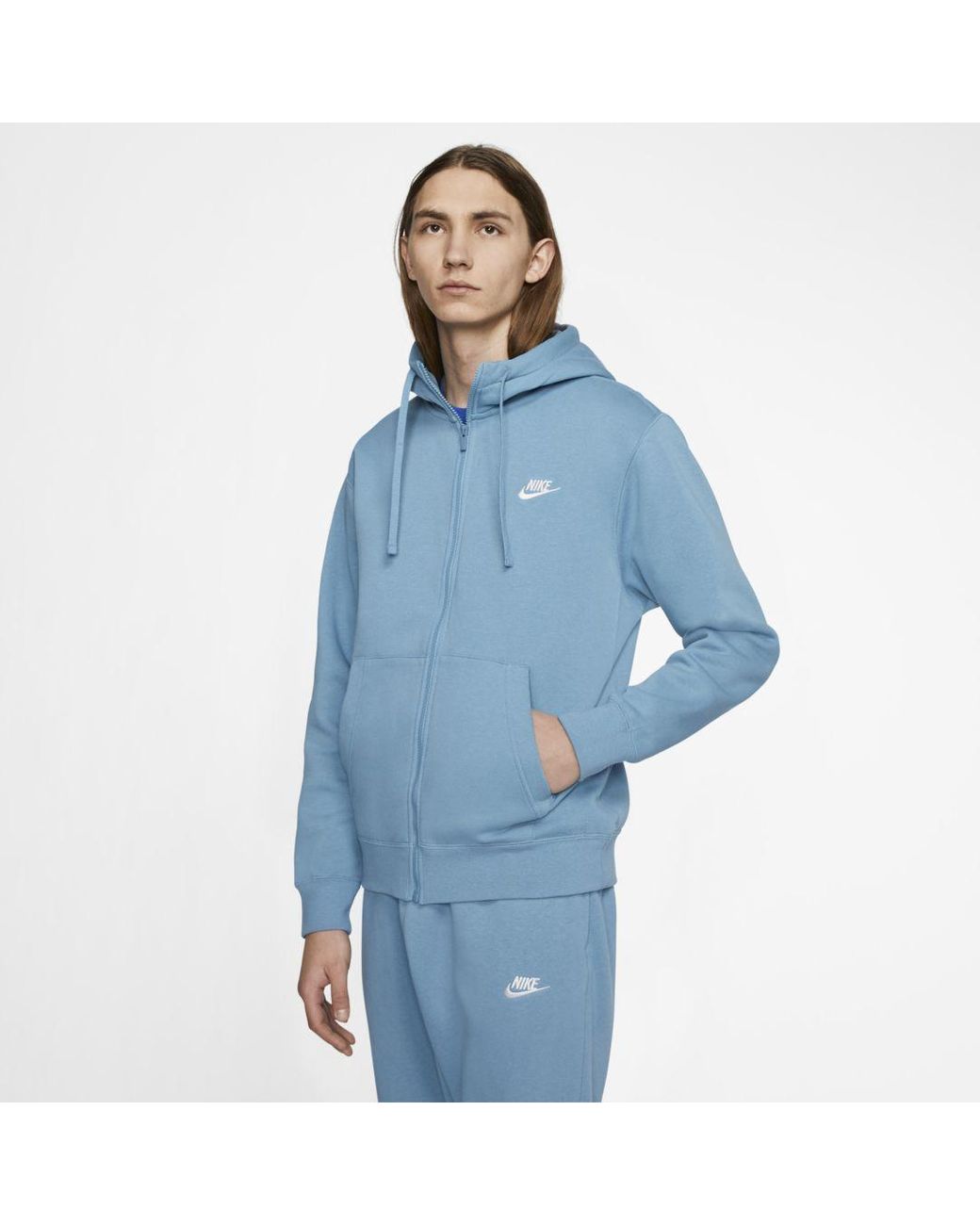 Nike Sportswear Club Fleece Full-zip Hoodie (cerulean) - Clearance Sale ...